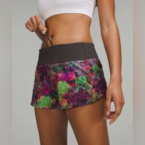 Lululemon Athletica purple and Green printed floral Shorts size 6